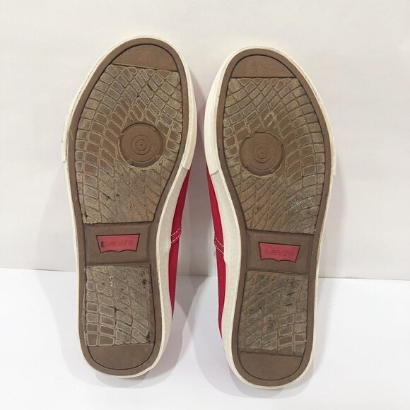 Levi's Canvas Red Sneakers Low Tops Size 7.5 - Picture 3 of 6